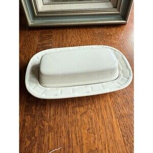 Vintage Longaberger Pottery Covered Butter Dish